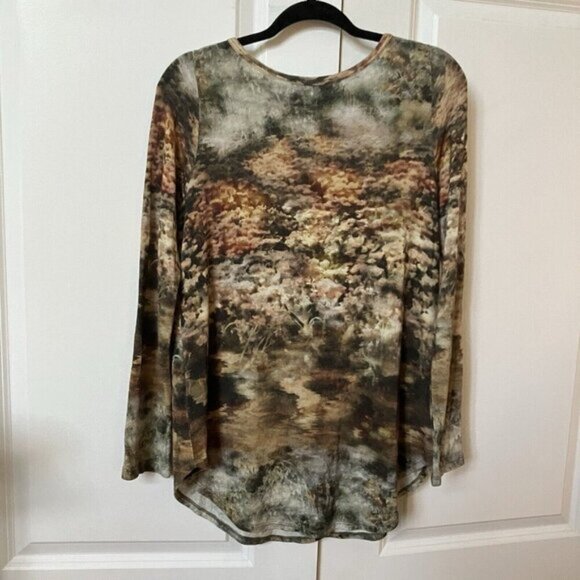 Karen Kane Lagenlook Multicolour Art to Wear Long Sleeve Top Made in USA M - Picture 5 of 5